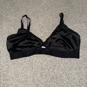 Auden Black Satin Wireless Bralette